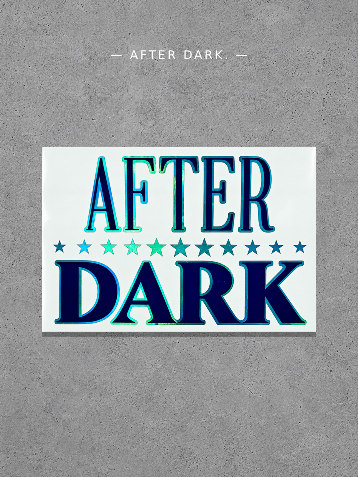 After Dark Two-Tone Vinyl Car Window Decal