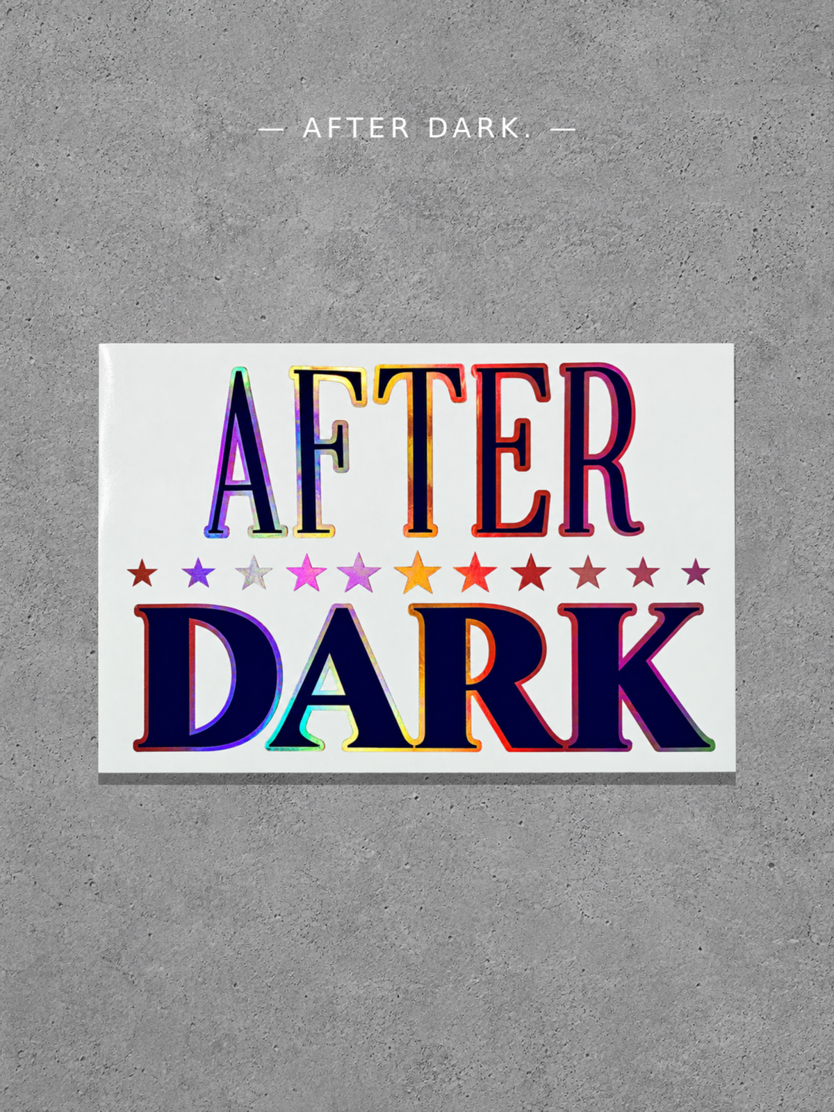 After Dark Two-Tone Vinyl Car Window Decal