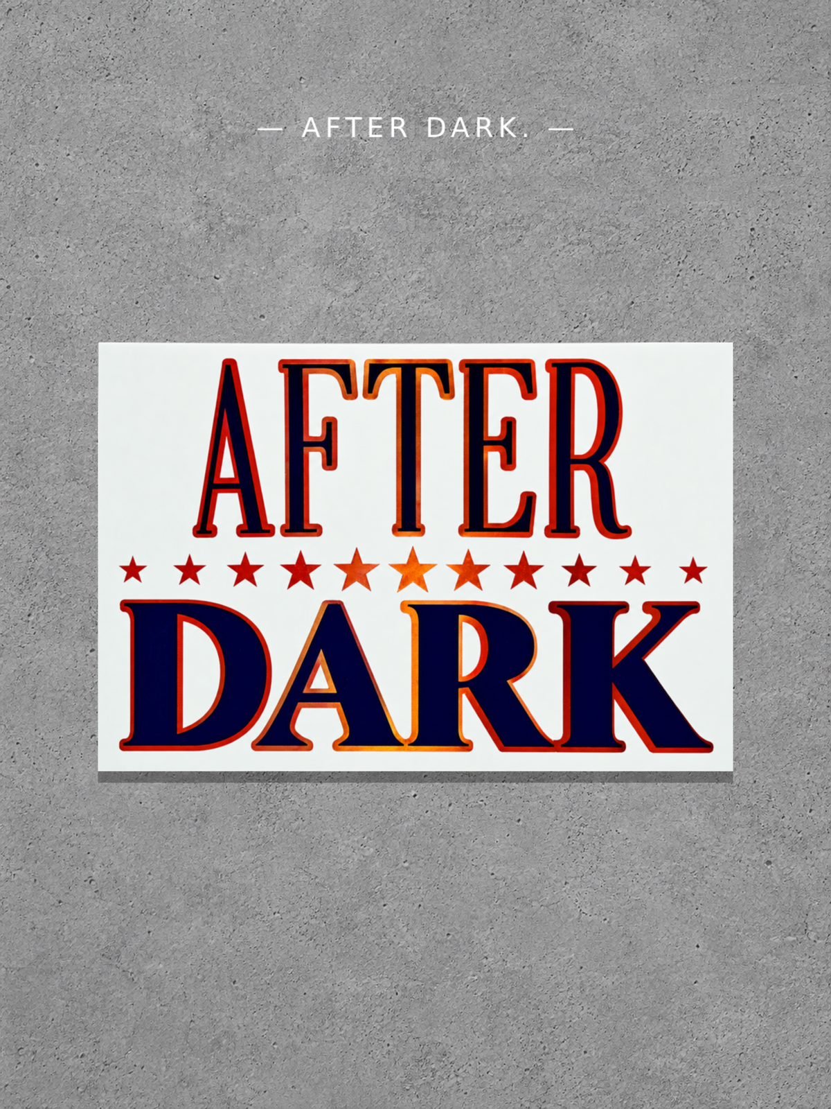 After Dark Two-Tone Vinyl Car Window Decal