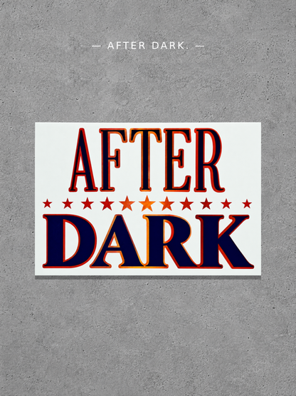 After Dark Two-Tone Vinyl Car Window Decal